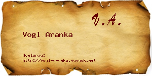 Vogl Aranka névjegykártya