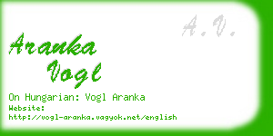 aranka vogl business card